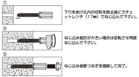 アシバツナギ プレコンタイプ 〈ナット固定式〉施工方法