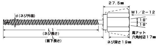 アシバツナギ プレコンタイプ ABC 6.0×105 寸法図