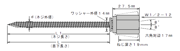 アシバツナギ AWW-105 寸法図