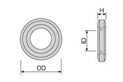 樹脂パッキン（ドリルねじ用ワッシャー） 寸法図