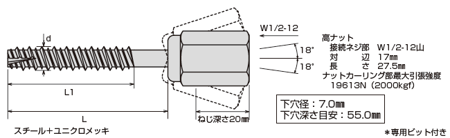 アシバツナギ プレコンタイプ 〈ナット可動式〉