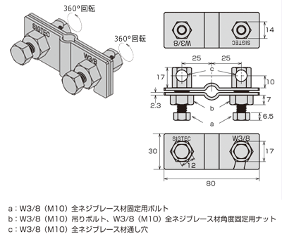 ふりふり自在ダブルＡ（両側タイプ）サイズ表