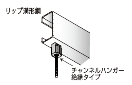 チャンネルハンガー 絶縁タイプ 施工例